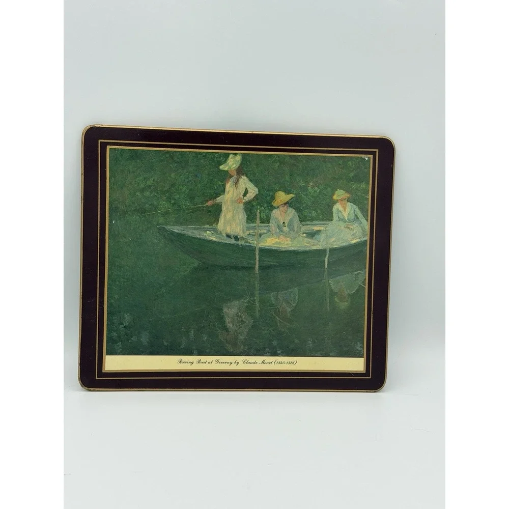 Vintage Lady Clare Placemats Claude Monet Artwork Gold Gilded Edge England
